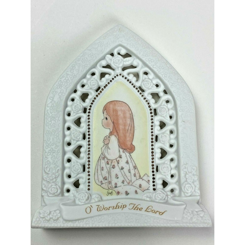 Precious Moments O Worship the Lord Scripture Plaque Vintage 90's #357731